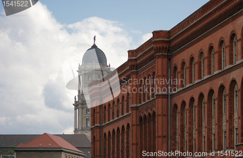 Image of detail of the Red Town Hall in Berlin