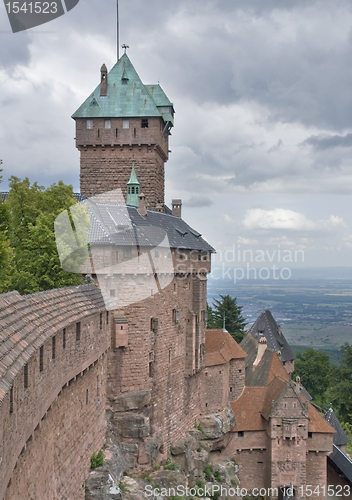 Image of Haut-Koenigsbourg Castle in stormy ambiance