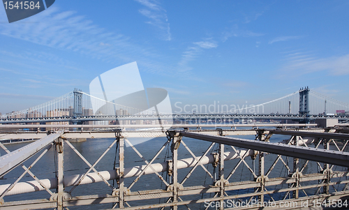 Image of Manhattan Bridge in sunny ambiance