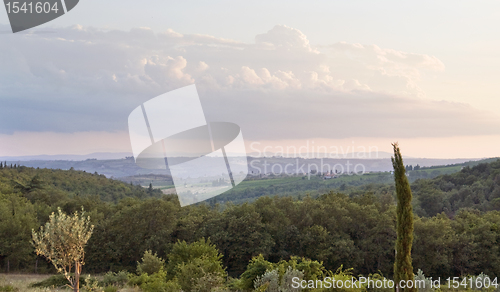 Image of evening scenery near San Regolo in Chianti