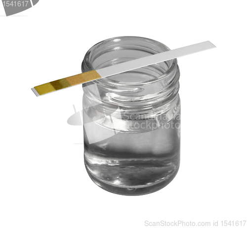 Image of control stripe on small glass bottle
