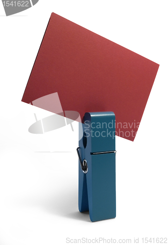 Image of blue peg and red card