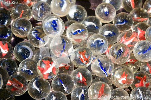 Image of translucent glass marbles