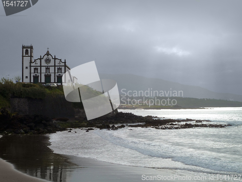 Image of coastal church at the Azores