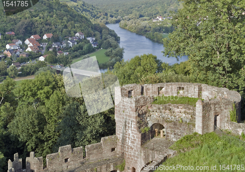 Image of aerial scenery around Wertheim Castle