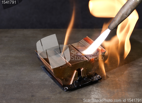 Image of burning heat sink