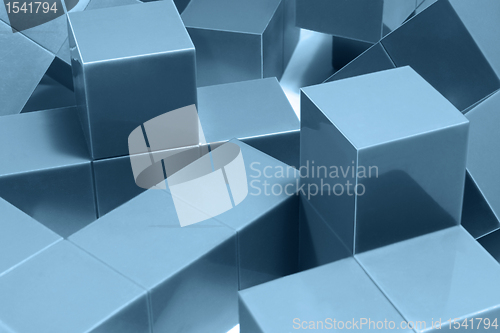 Image of blue cubic objects