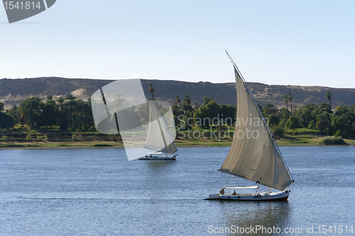 Image of sailing boats on River Nile