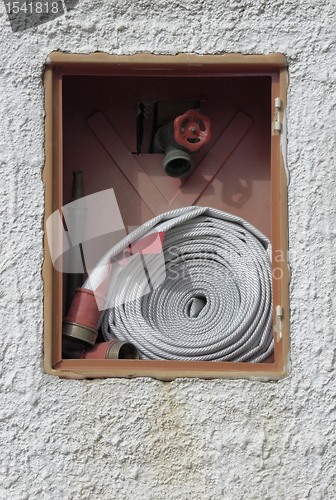 Image of firefight equipment in a wall