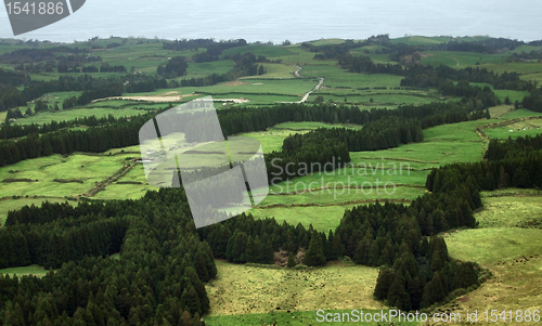 Image of aerial scenery at the Azores