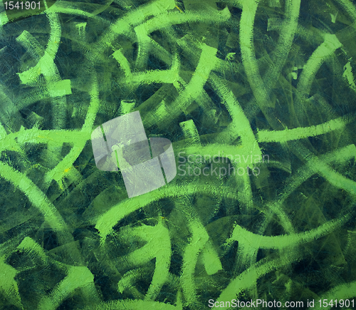 Image of painted green brush strokes