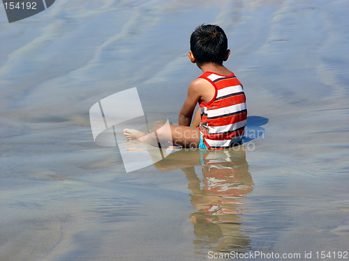 Image of Kid sitting on the beach