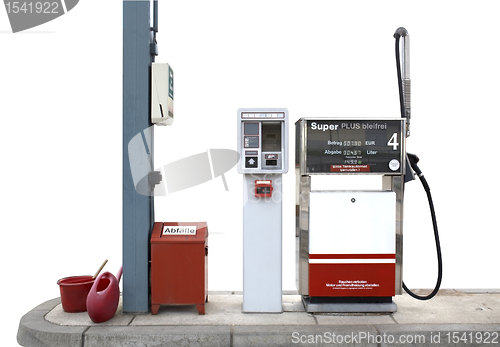 Image of filling station in white back