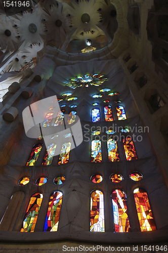 Image of window inside Sagrada Familia