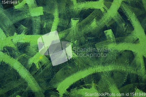 Image of painted green brush strokes