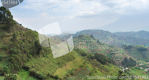 Image of Virunga Mountains aerial view