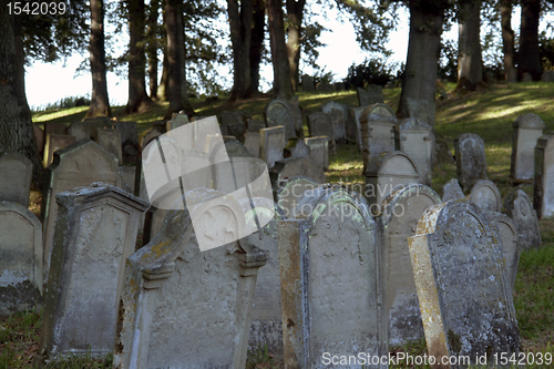 Image of closely old gravestones