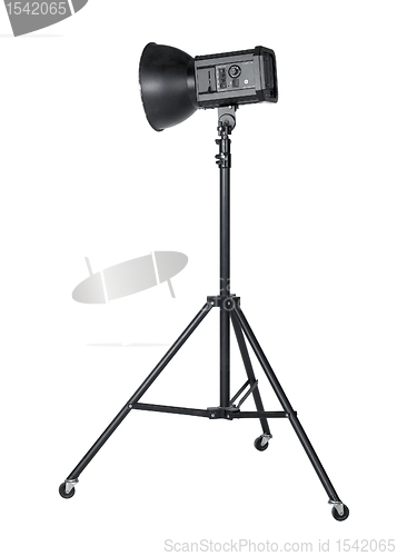 Image of professional flashlight on tripod