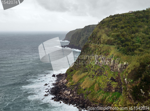 Image of cliffy coastal scenery at the Azores