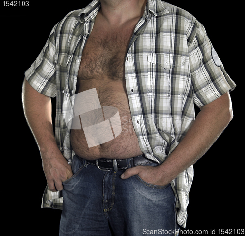 Image of belly of a corpulent man