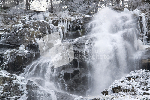 Image of Todtnau Waterfall at winter time