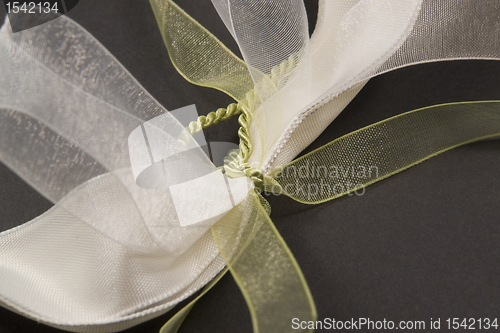Image of decorative white and green bow