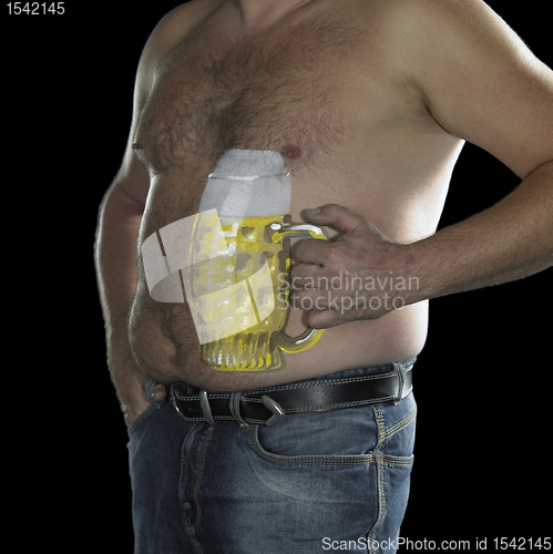 Image of man with beer belly