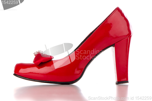 Image of Red high heel women shoe 