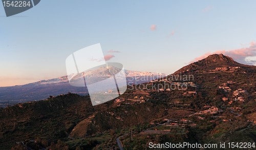 Image of Etna volcano at dawn  before the eruption of 2012