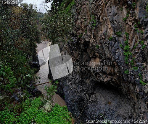 Image of Alcantara river gorge in Sicily, Italy