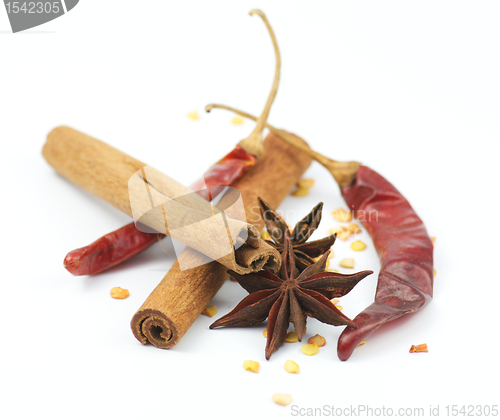 Image of Cinnamon, chili pepper and anise