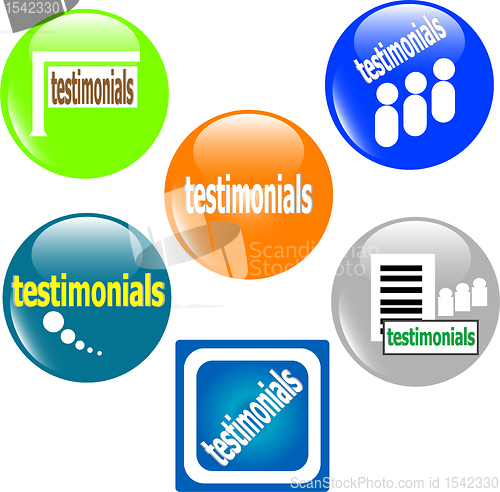Image of web testimonial icon design set element