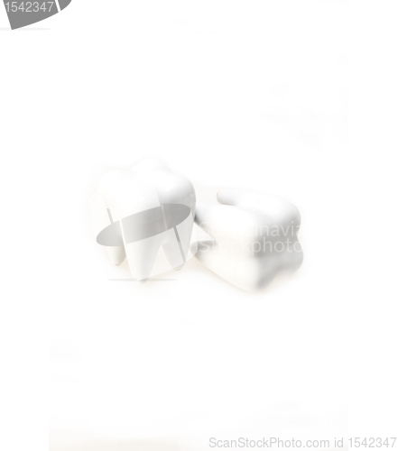 Image of two teeth isolated on white