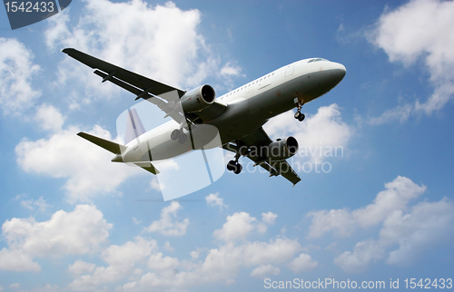 Image of 	Airplane above the clouds