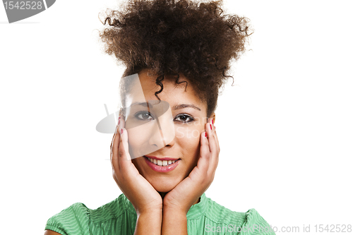 Image of Beautiful woman smiling 
