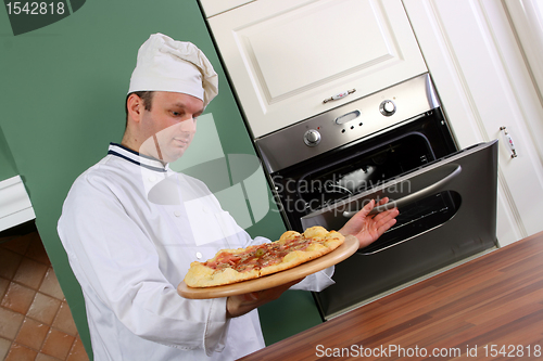 Image of Chef and pizza
