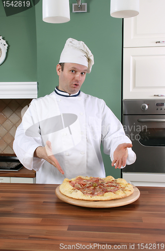 Image of Chef and pizza