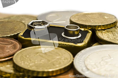 Image of Battery with money around