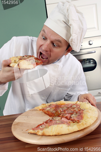 Image of Chef and pizza