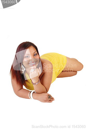 Image of Woman lying on floor.