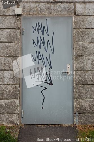 Image of Steel door with grafitti