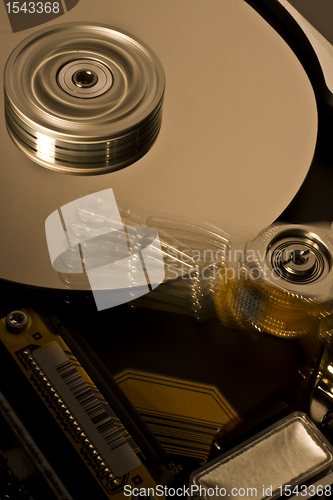 Image of hard disk drive in motion - four