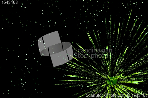 Image of green festive fireworks