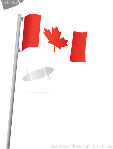 Image of flag of Canada on flagstaff