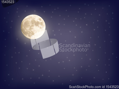 Image of starry background with full moon