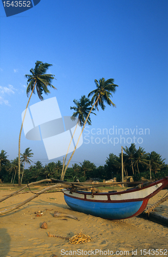 Image of Boat on Kalutara  beach Sri Lanka