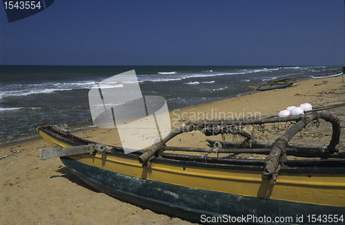 Image of Boat on Kalutara  beach Sri Lanka