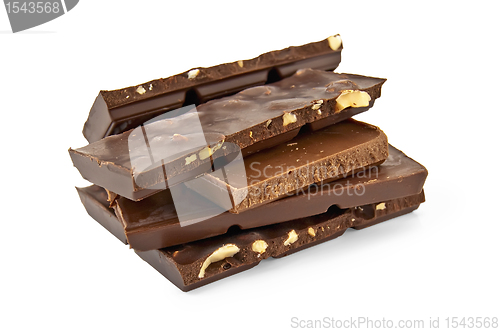 Image of Chocolate pieces of broken