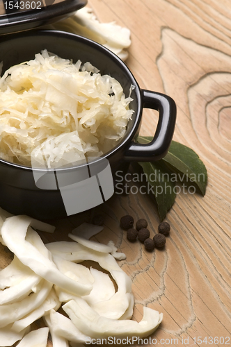 Image of Fresh pickled cabbage - traditional polish sauerkraut