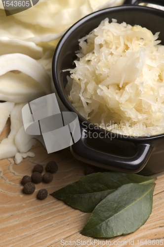 Image of Fresh pickled cabbage - traditional polish sauerkraut